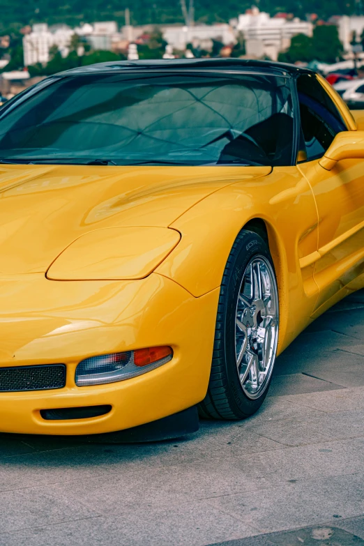 this is a sport car in a parking lot