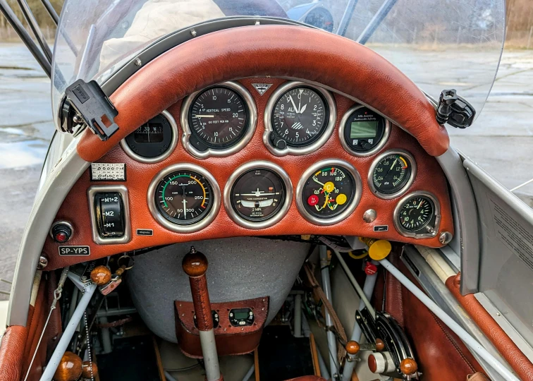 there is a view from the inside of a plane cockpit