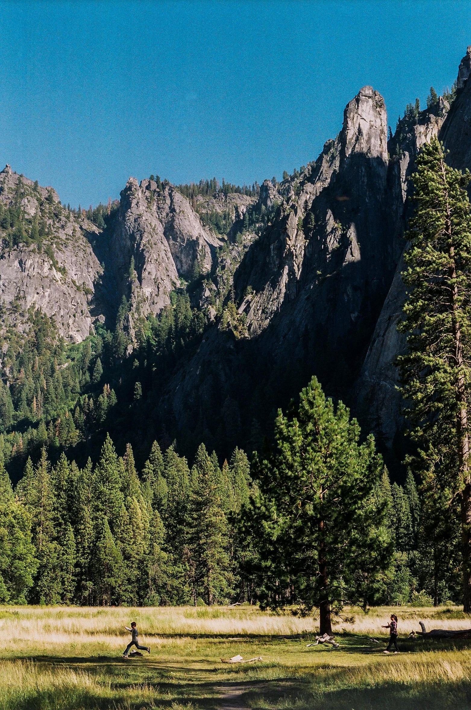 a person on a horse near some tall mountains