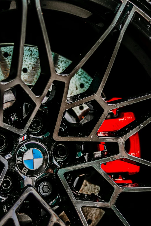 the bmw wheel, with some wheels with a red ke disk