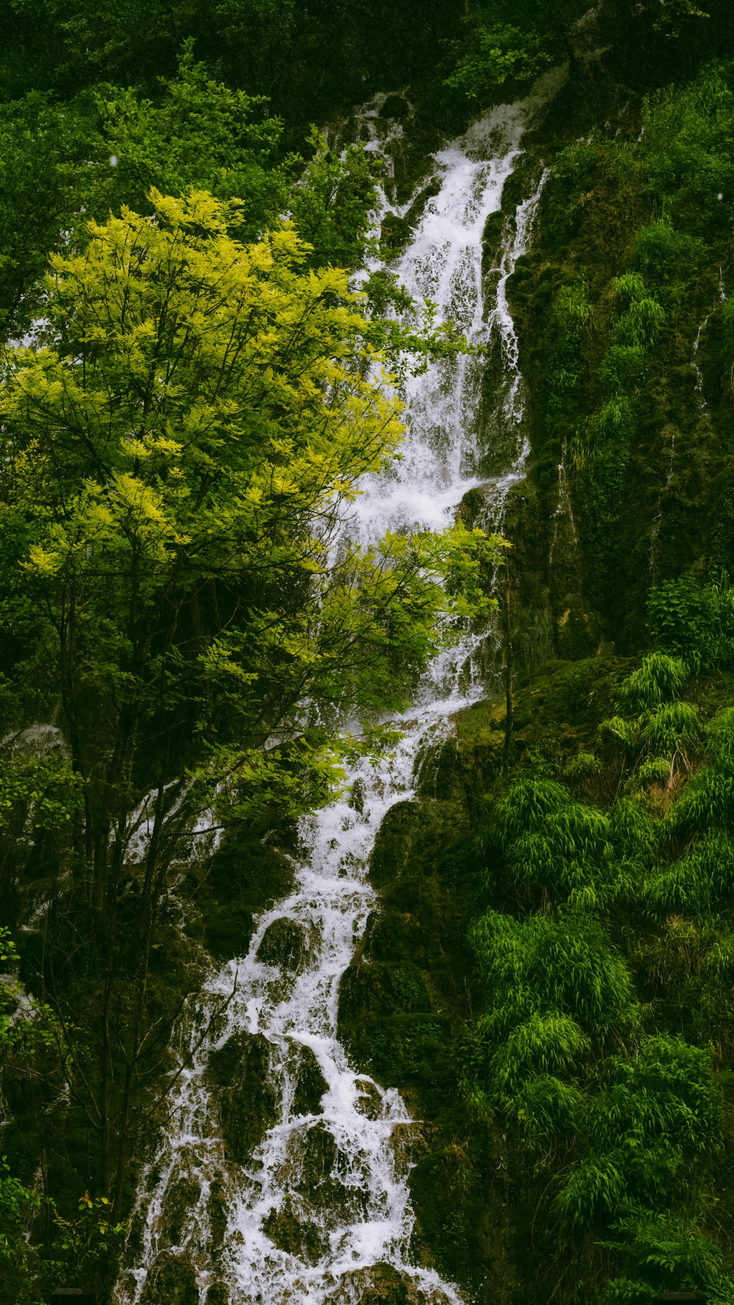 an image of a waterfall with water pouring over it