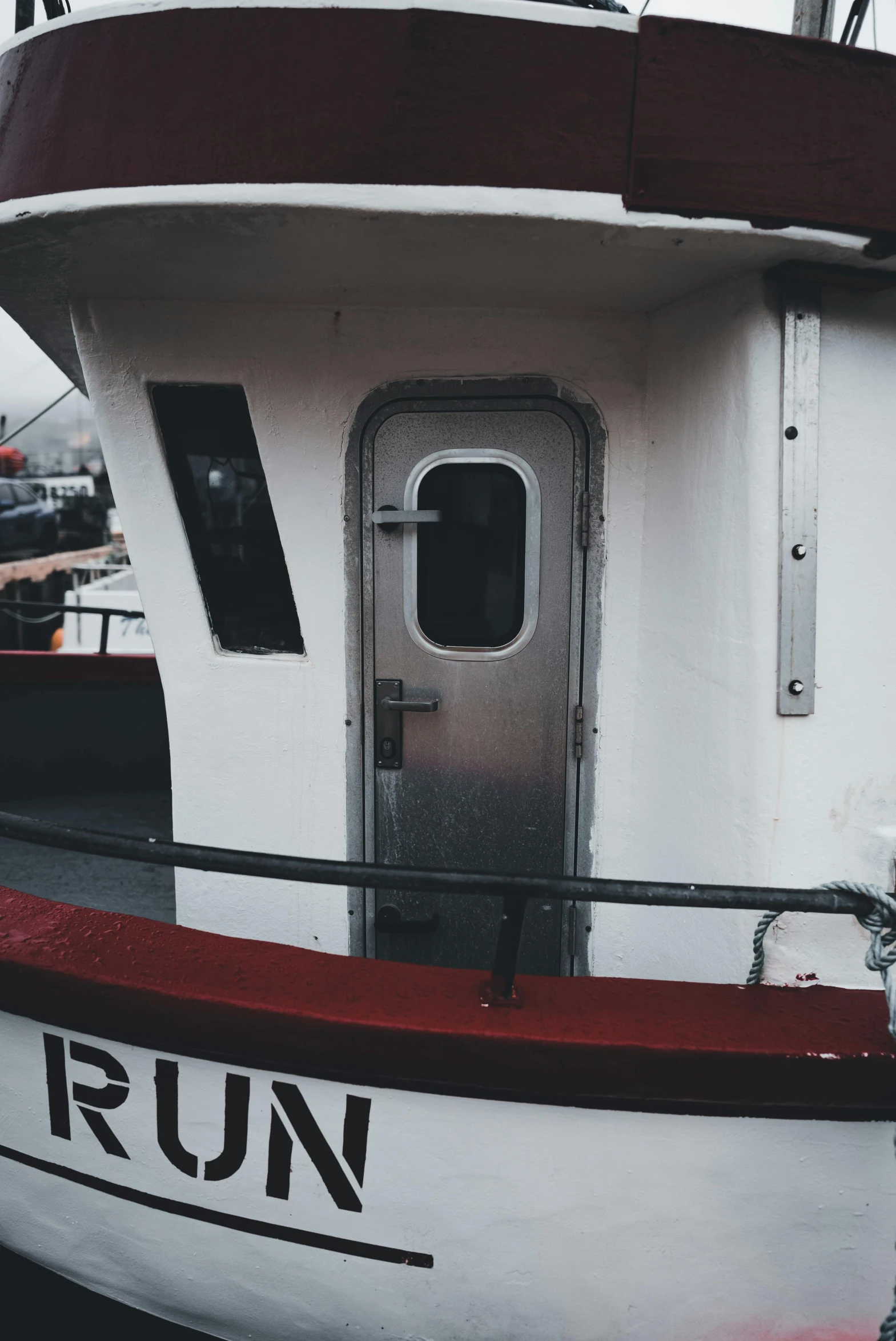 the view from behind of a boat on the water