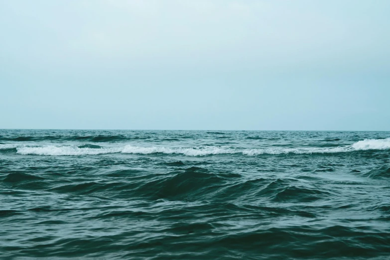 the view of the ocean waves against a blue sky