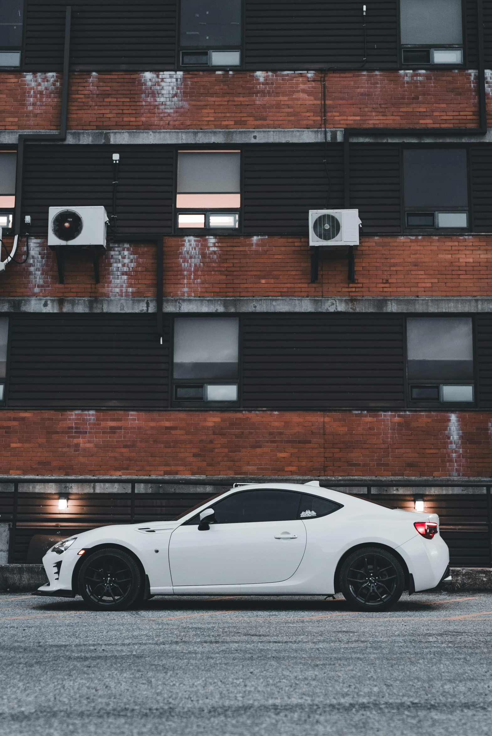 a car parked in front of a building