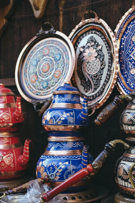 some very pretty colorful dishes and bowls