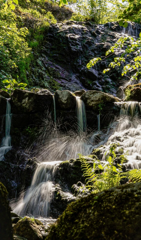 the stream is being built in the middle of rocks