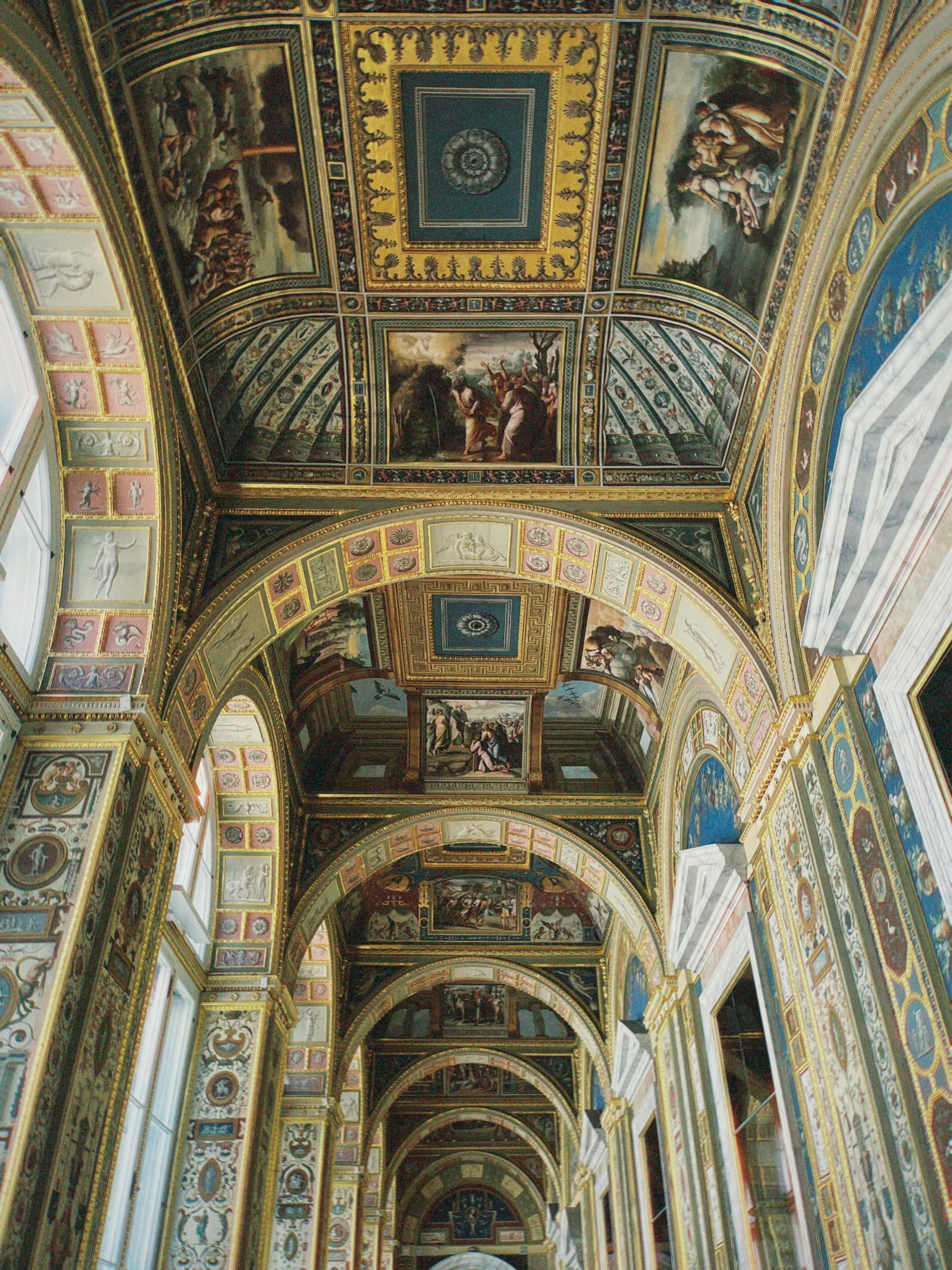 this is an image of a painted ceiling in a church