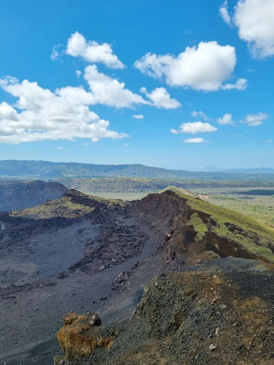 the view of a mountain is very steep