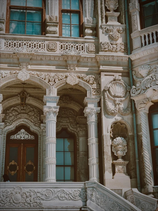 this is the front entrance to a very ornate building