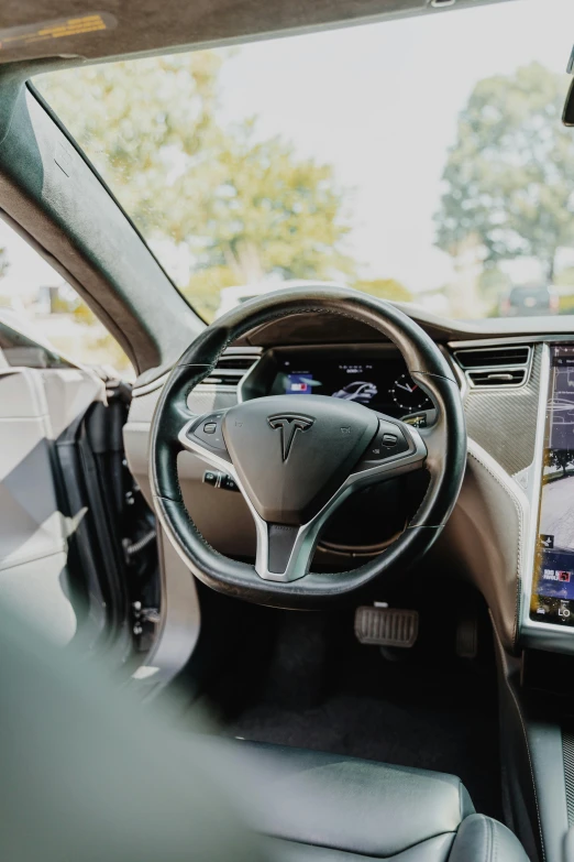 a dashboard is in the inside of a car