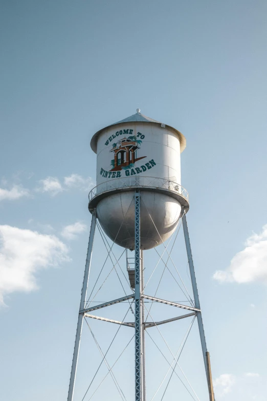 the water tower is advertising a large market