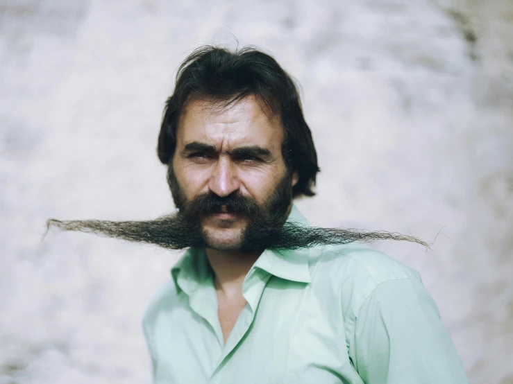 a man with long hair, an mustache and beard with no mustaches