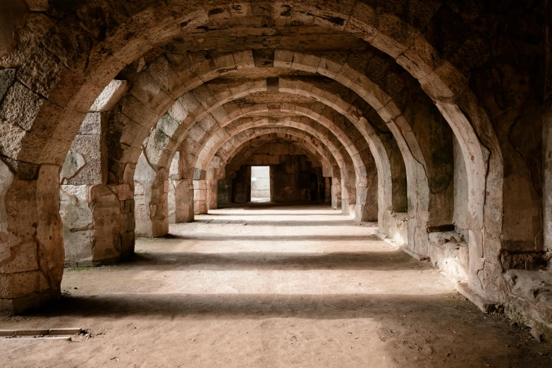 a tunnel with some stones and rocks on it