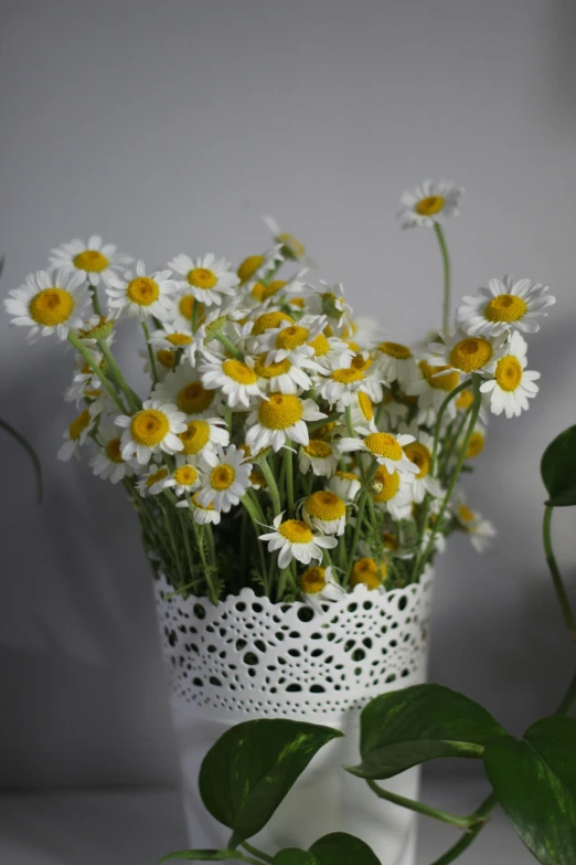 a close up of a bouquet of flowers in a vase