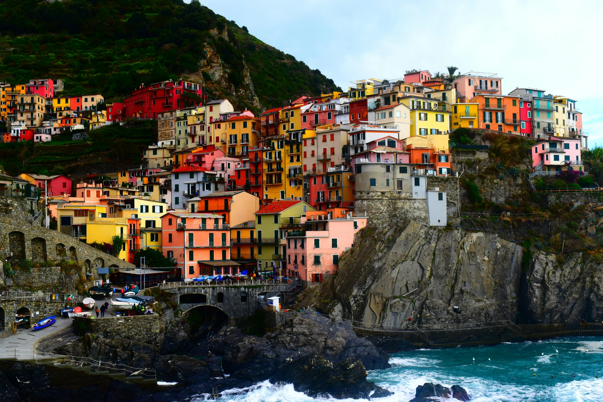 a group of buildings that are on top of a mountain