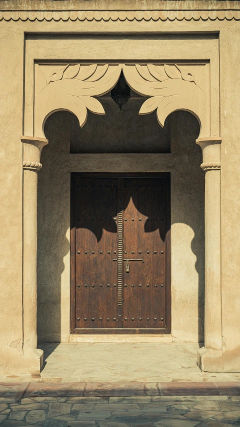 a doorway with an intricate pattern on the outside