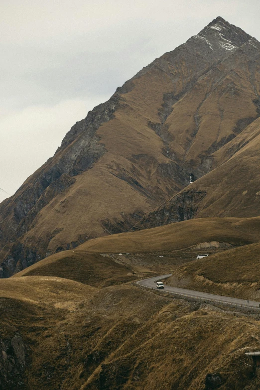 mountains and roads are pictured in this image