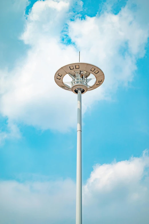 a street light on a cloudy day, with no clouds