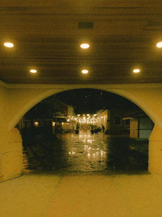 a view through an entrance into a tunnel