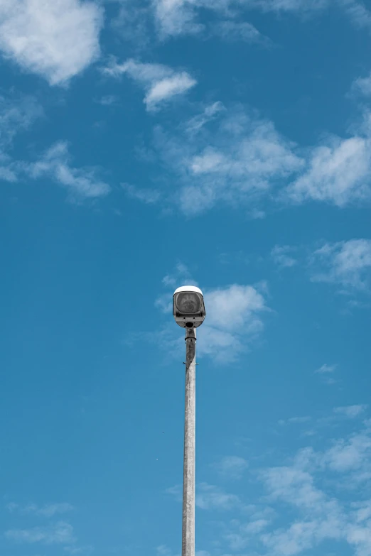 the view of the base with a street light on it