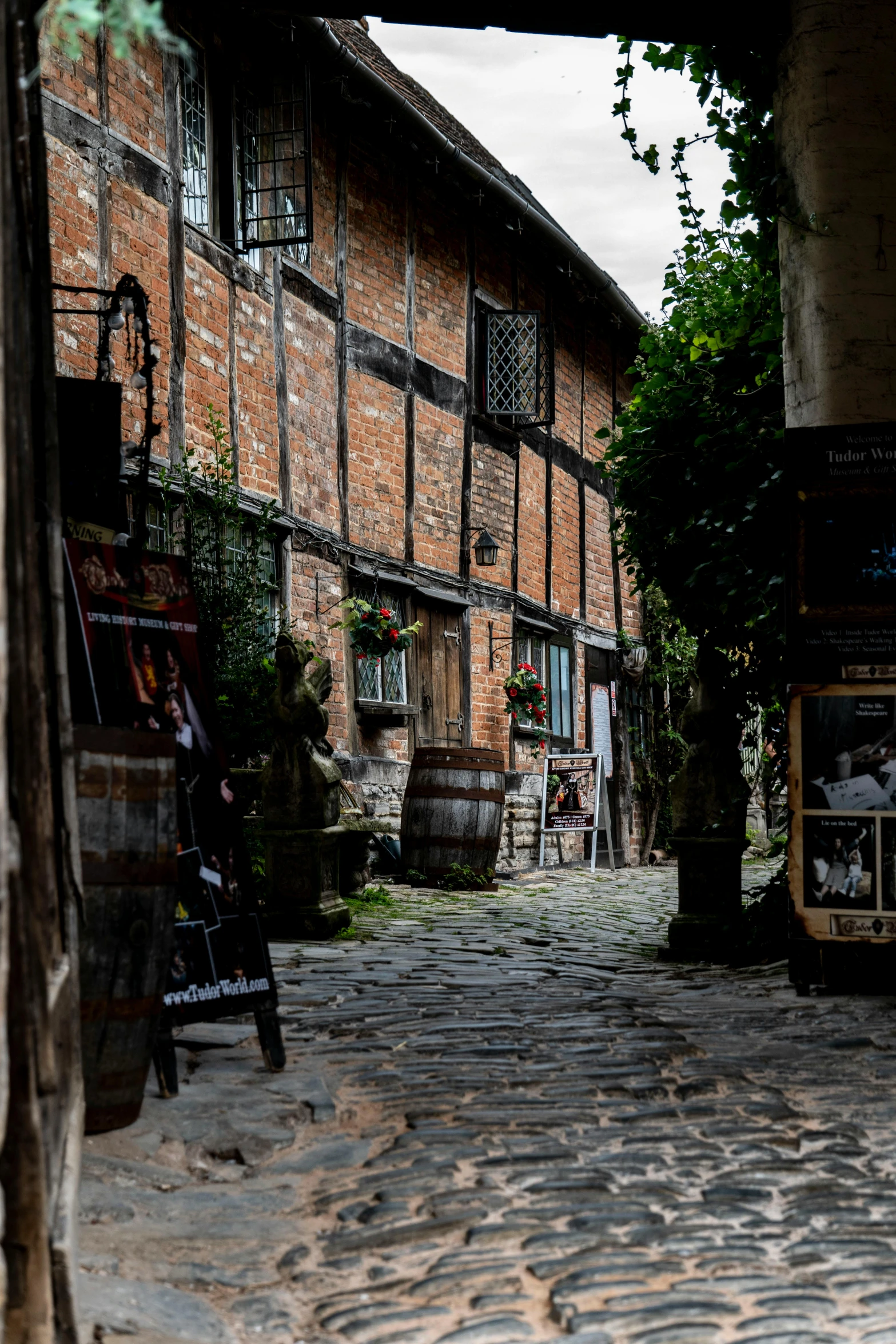 some sort of street with buildings made of brick