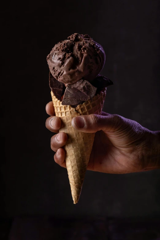 an image of a hand holding an ice cream cone