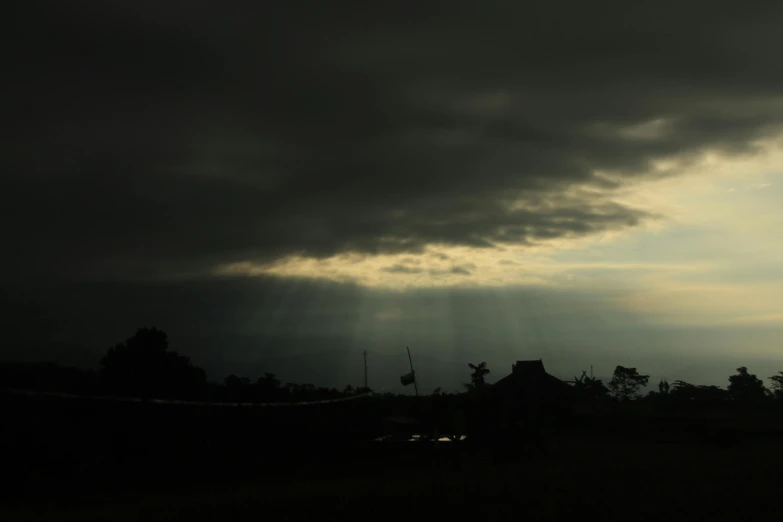 a black and white image of the sky and clouds