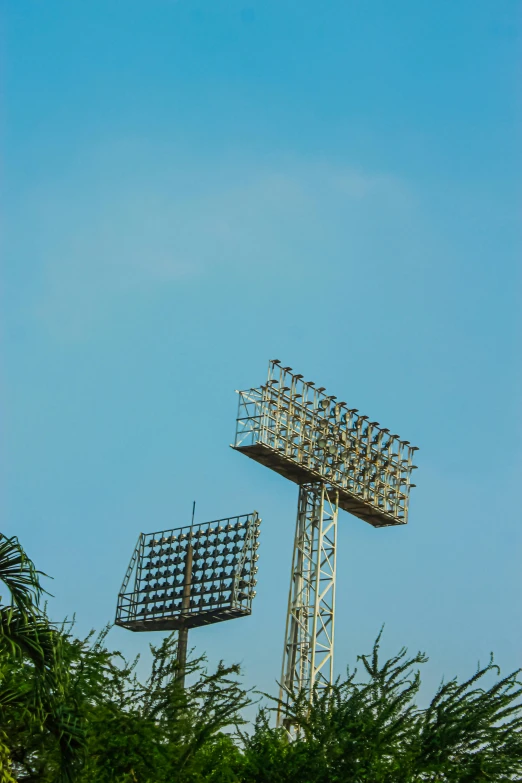 a large white object against a blue sky