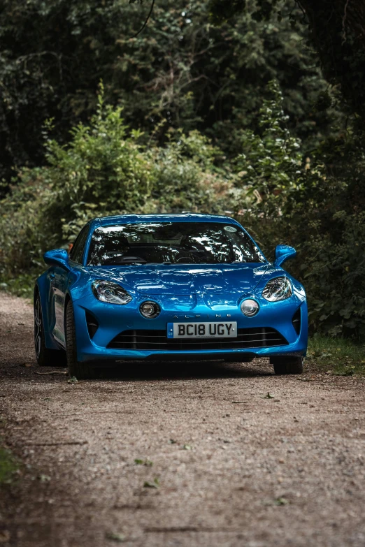 a car that is parked in the middle of a dirt road