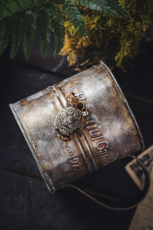 a piece of metal on top of a book