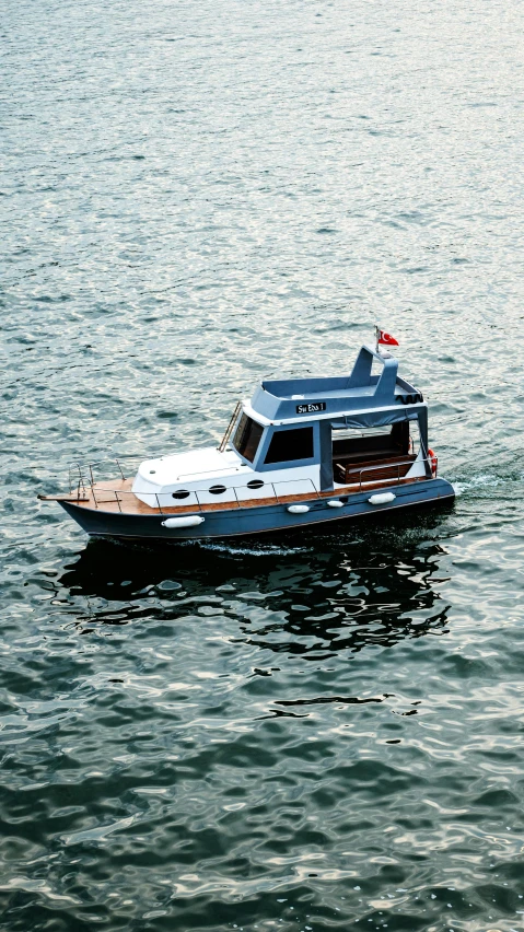 a motorboat is moving in the ocean