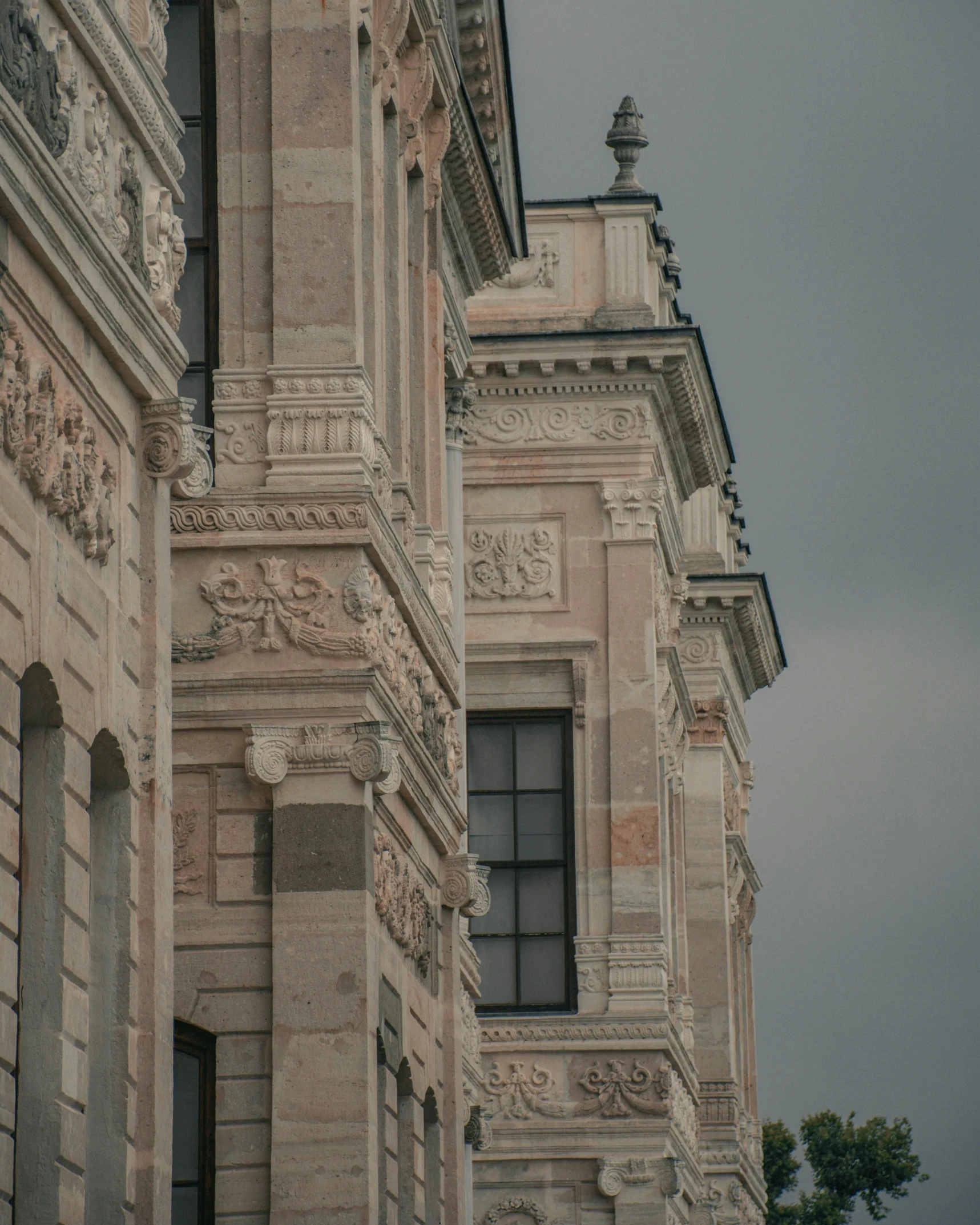 an old building with some carvings on the side of it