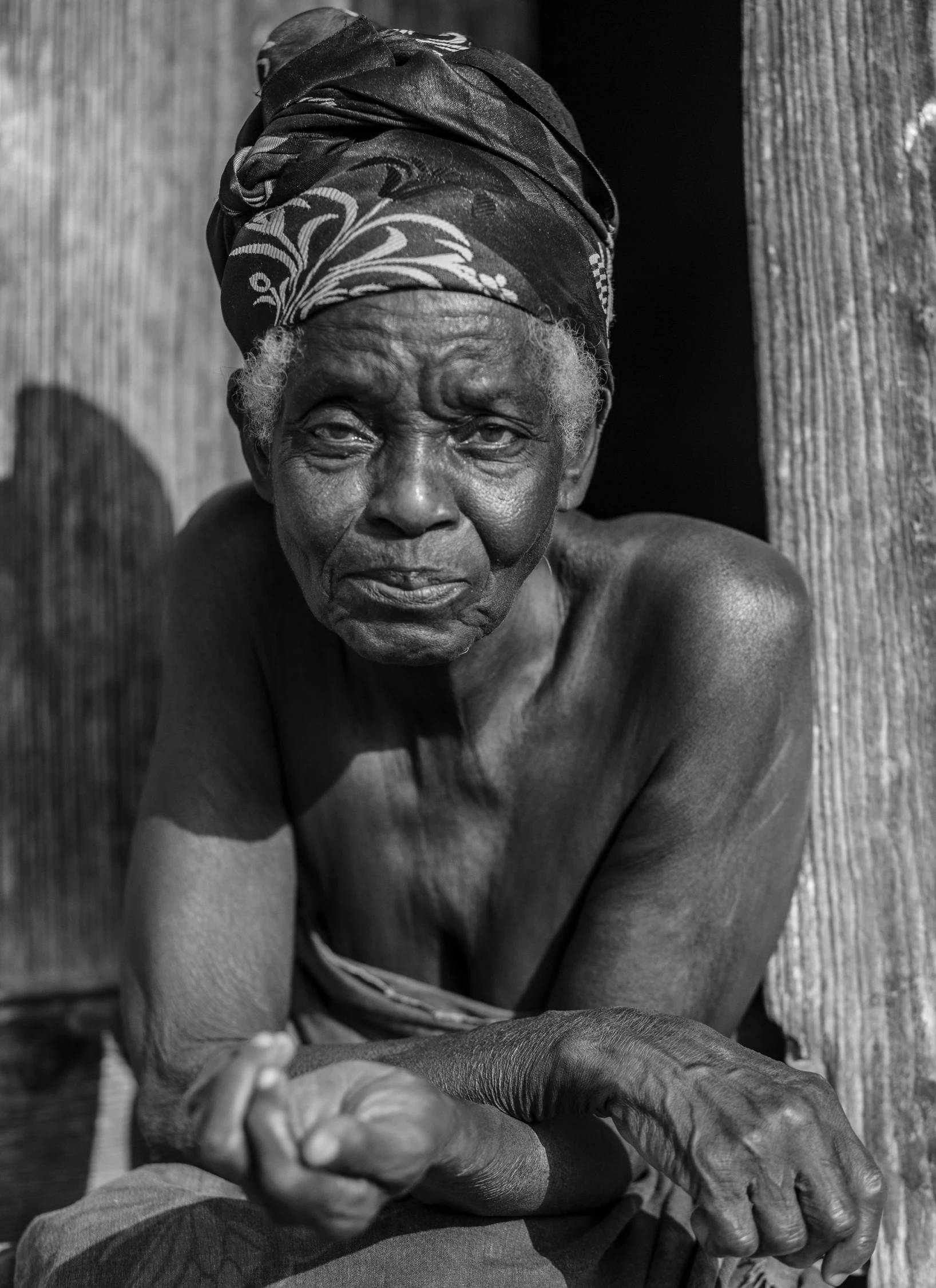 this older black and white po of an african woman