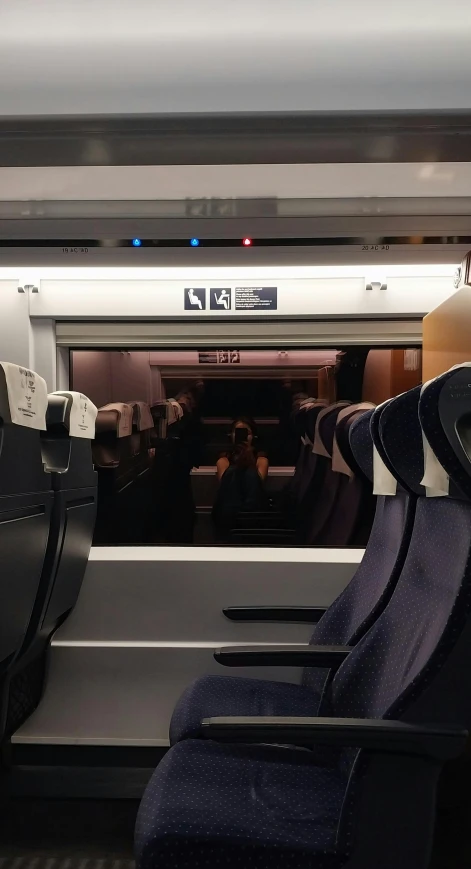 two seats are positioned on the front and back of an airplane