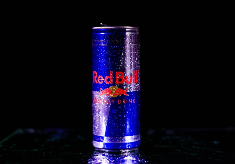 there is a can with red bull on it