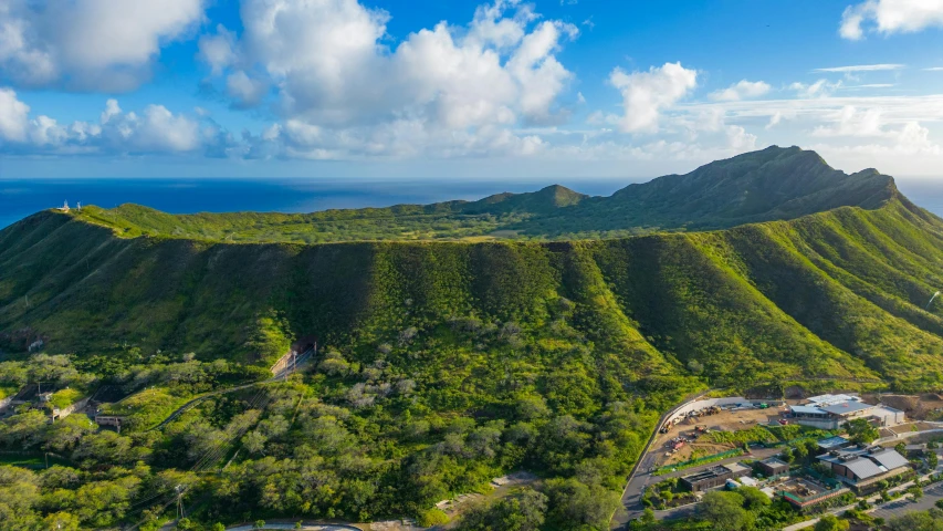 the town of wai o'kale is situated on top of a very high mountain