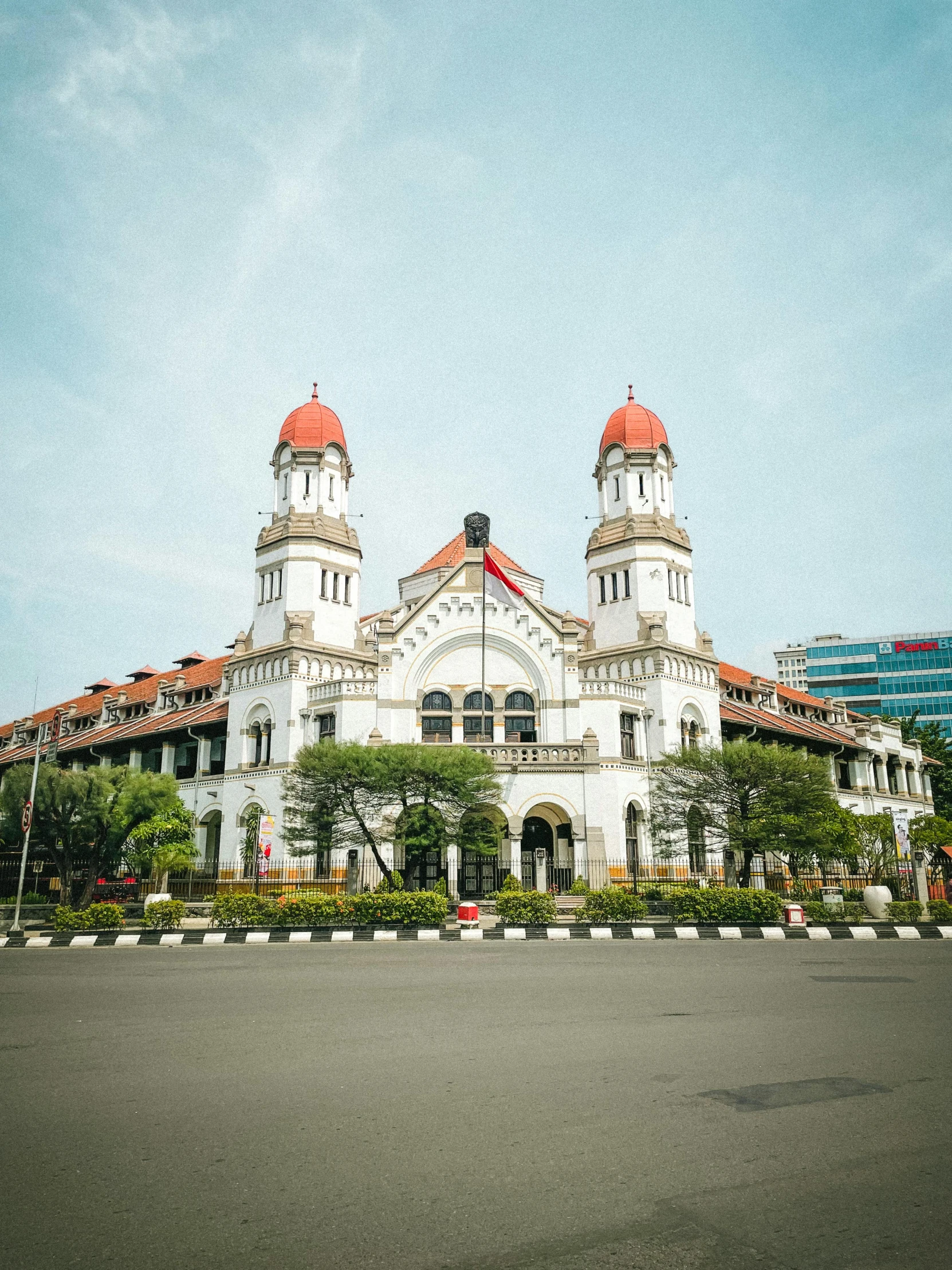 an old building that is surrounded by trees