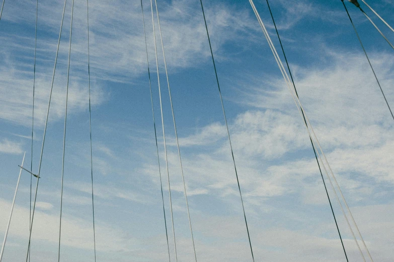 the sails of two sailing vessels with their masts up in the air