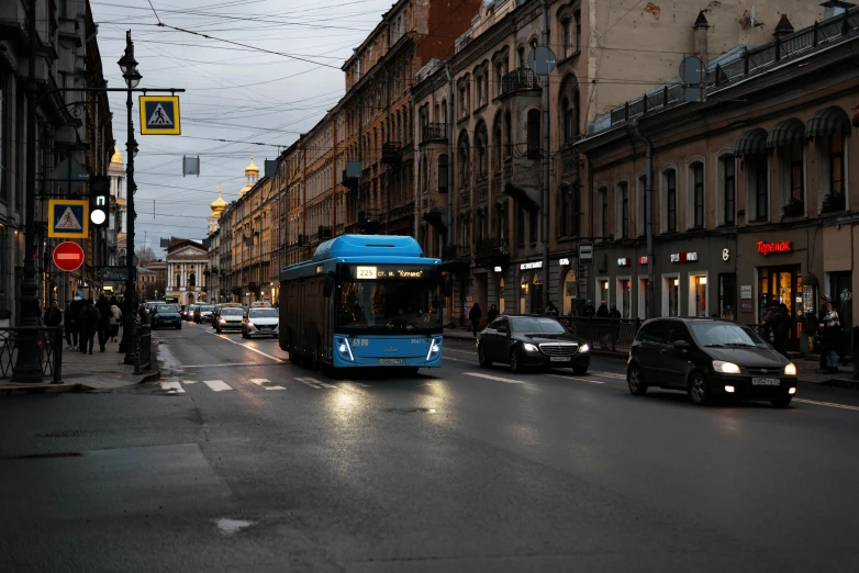 a bus that is sitting in the street