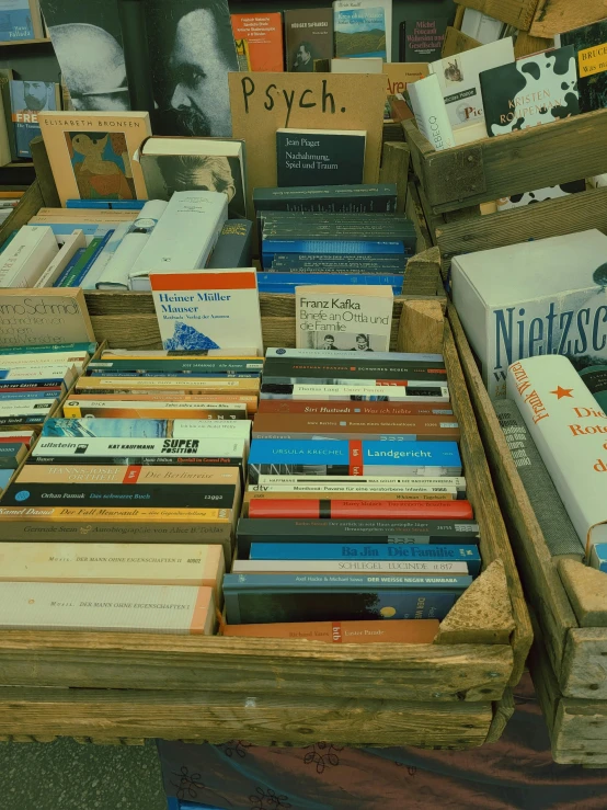 a number of books stacked near each other