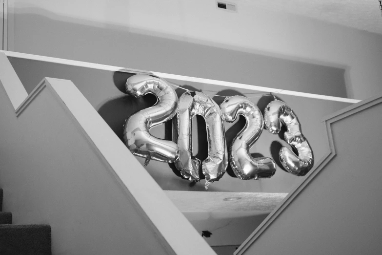 a black and white po of some air balloons