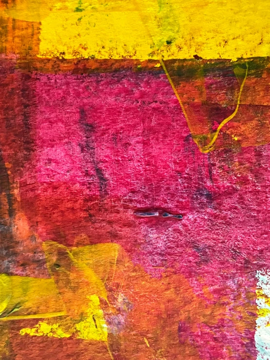 a painting of some kind of yellow and pink