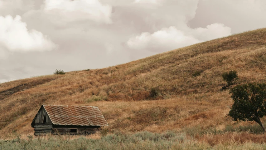 a very big nice looking cabin in the middle of some grass