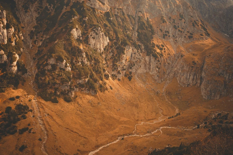 a bird's eye view of a mountain top landscape