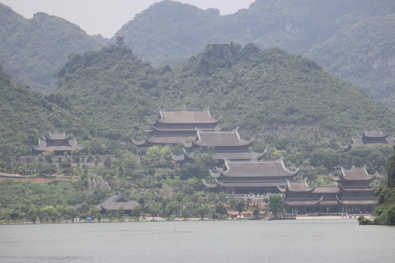 the landscape is covered in many hills and trees