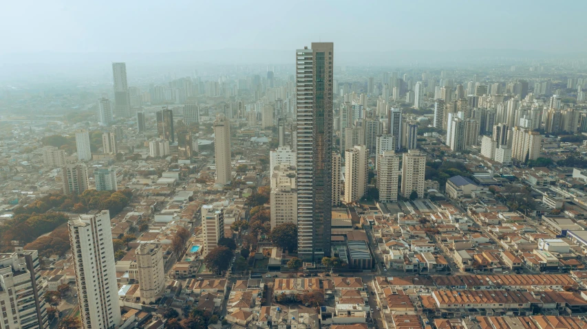 an overview view of an urban area, with some skyscrs