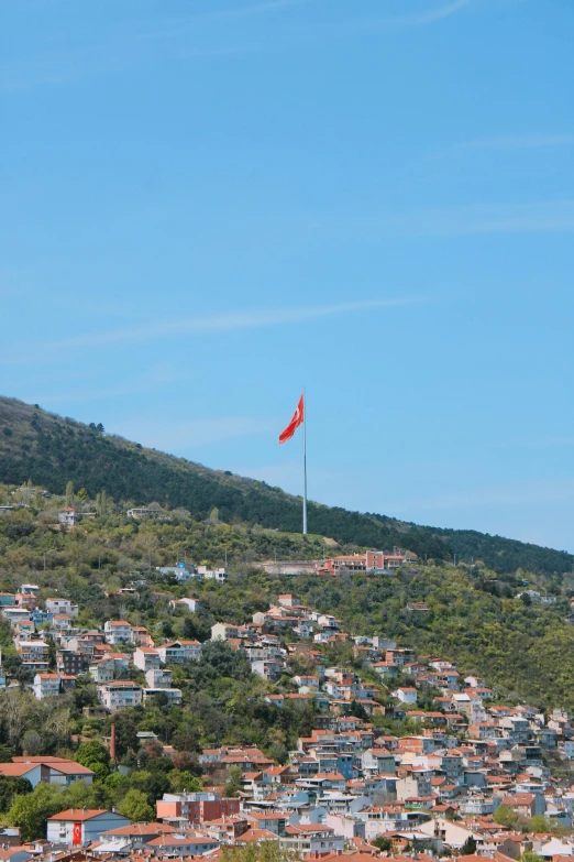 there is a mountain that has buildings near it