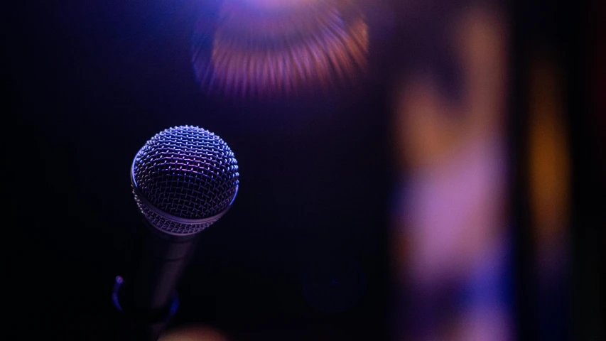 a close up view of a microphone