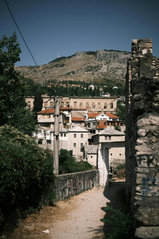 a small village near the bottom of a hill