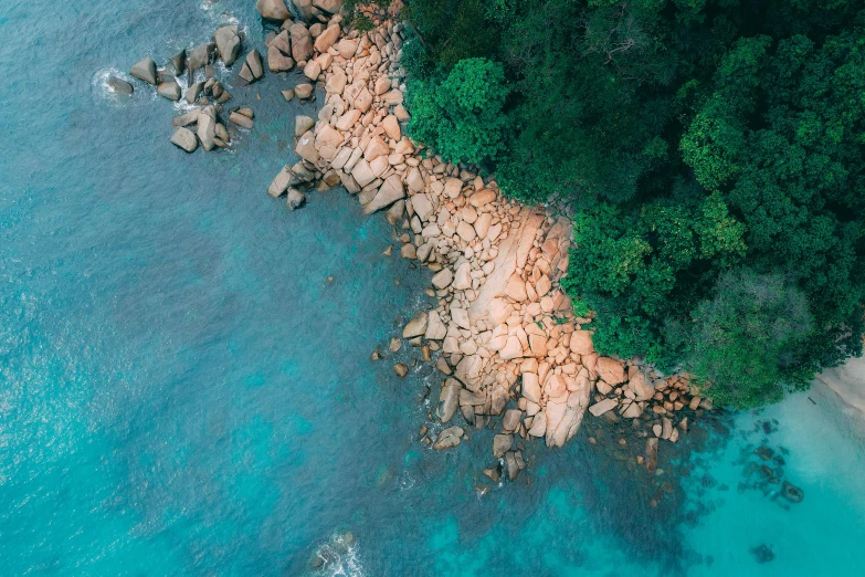 the rocks and water are made up of a variety of rocks